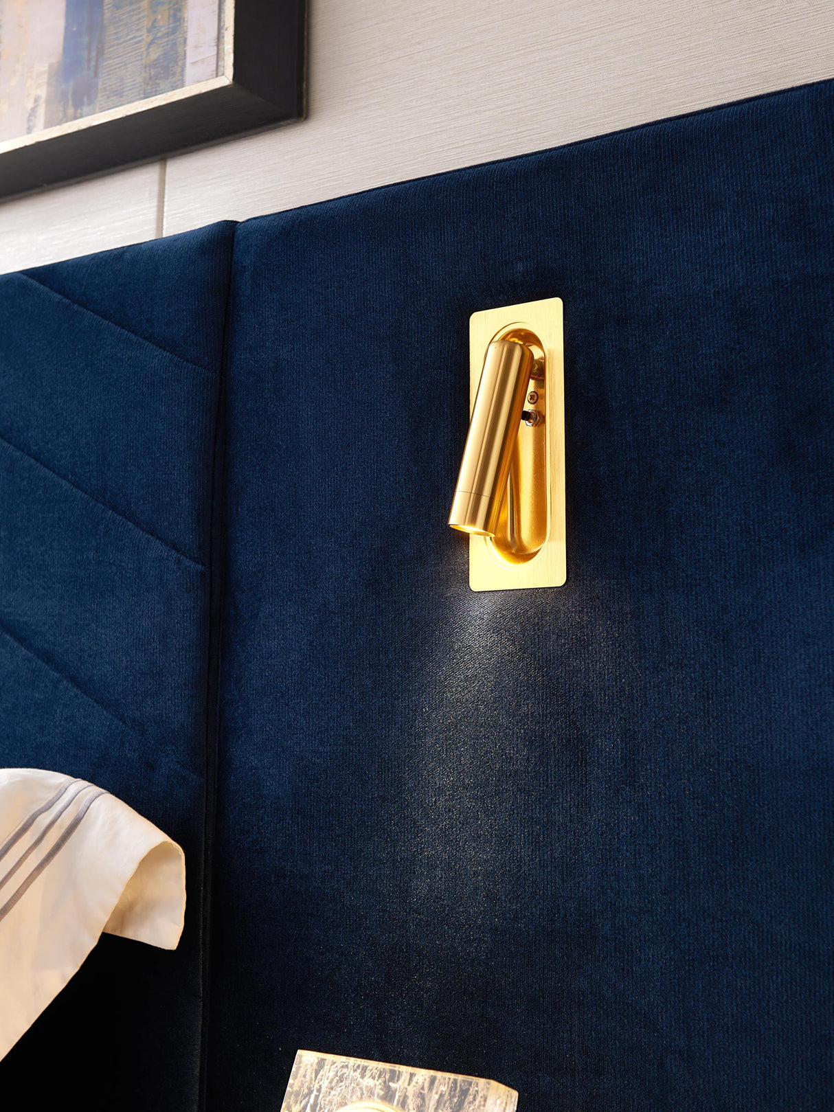 King Velvet Upholstered Platform Bed Frame With LED Lights - Omega Lifestyles