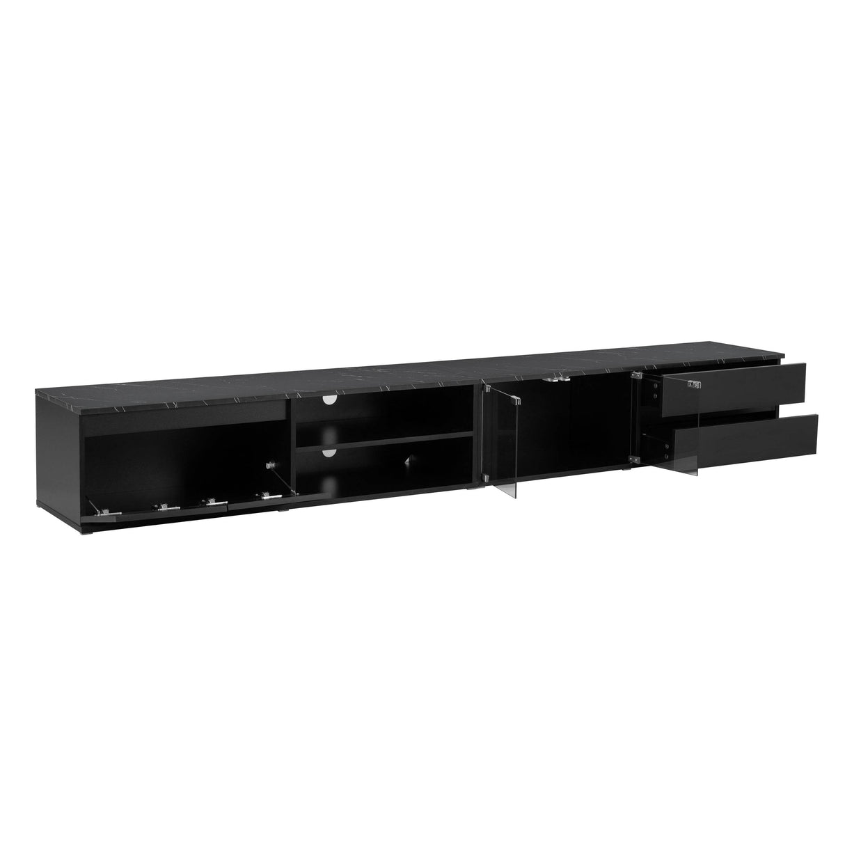 Modern APP Controlled LED Black Marble TV Stand - Sleep Galleria
