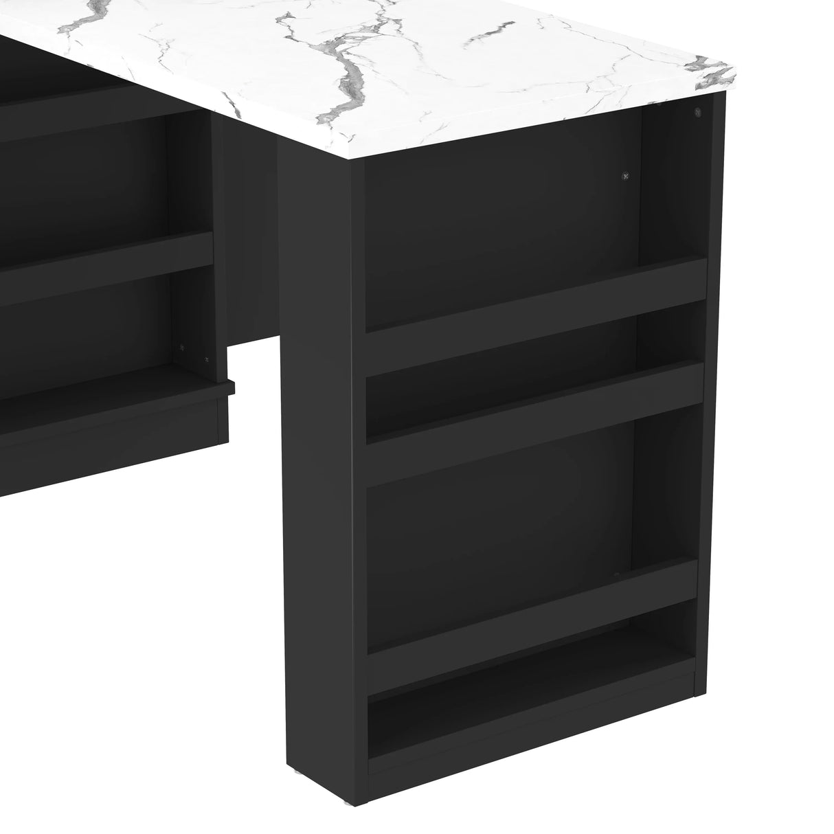 Extendable Black Kitchen Island With Storage Cabinet - Omega Lifestyles
