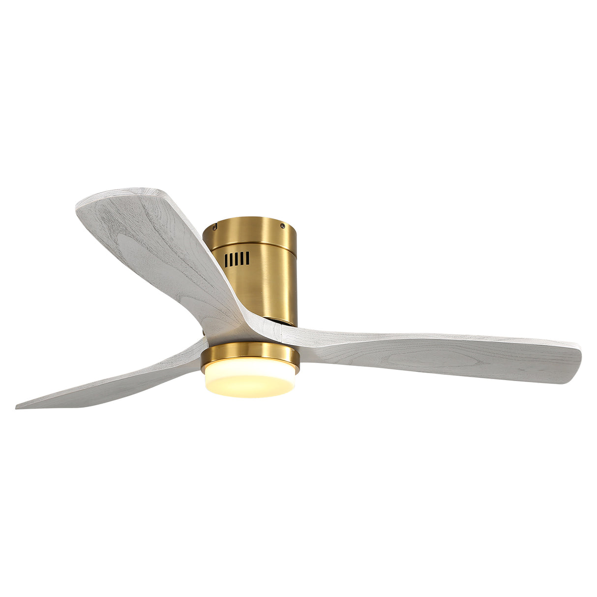 52-Inch Remote-Controlled LED Solid Wood Ceiling Fan