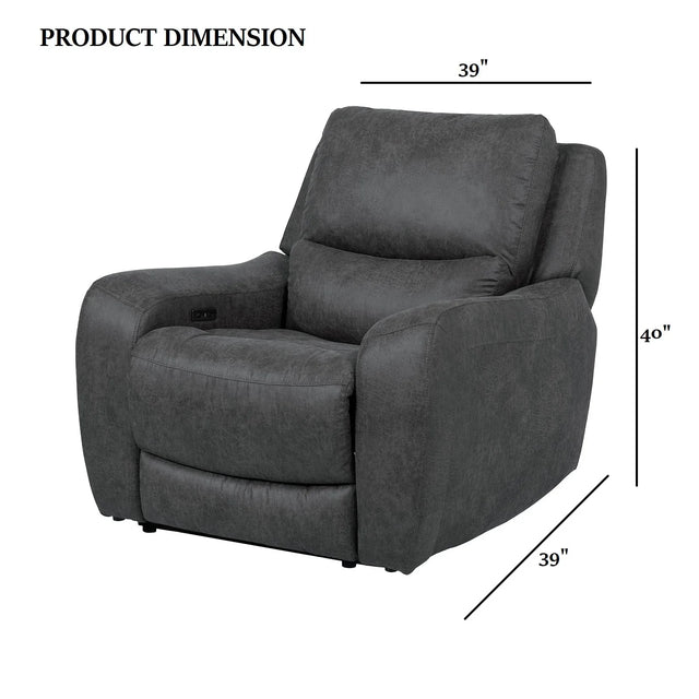 Contemporary Power Recliner Oversized Seat Soft Track Arms - Omega Lifestyles