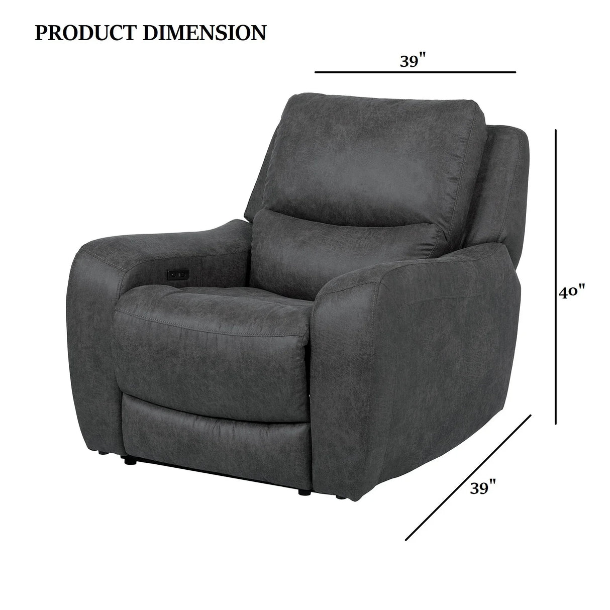 Contemporary Power Recliner Oversized Seat Soft Track Arms - Omega Lifestyles