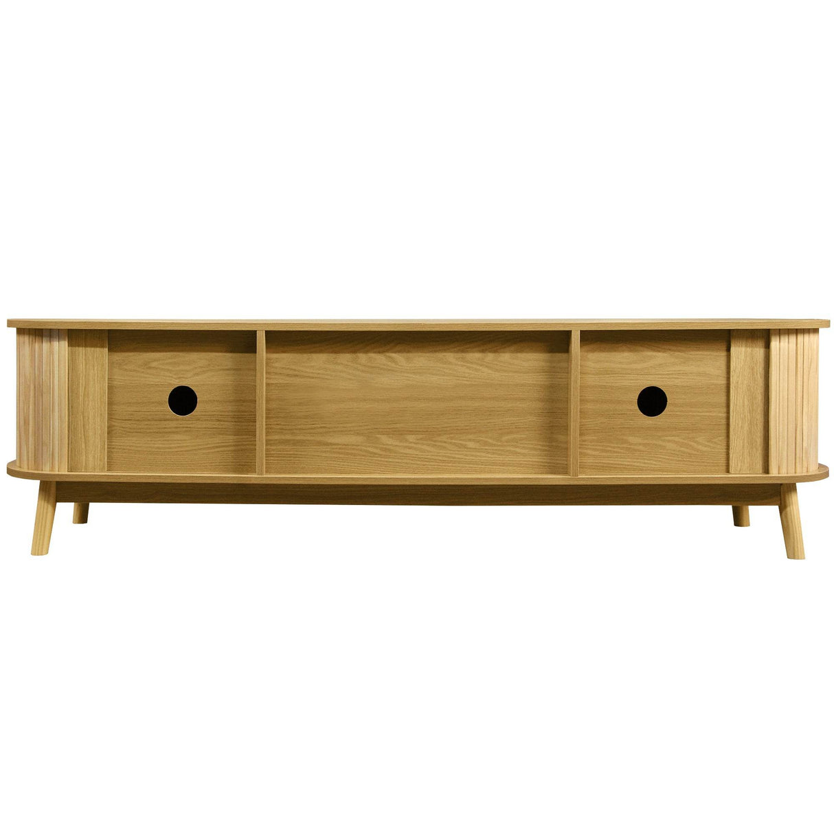 Rattan Solid Wood TV Stand With Storage Drawers - Sleep Galleria