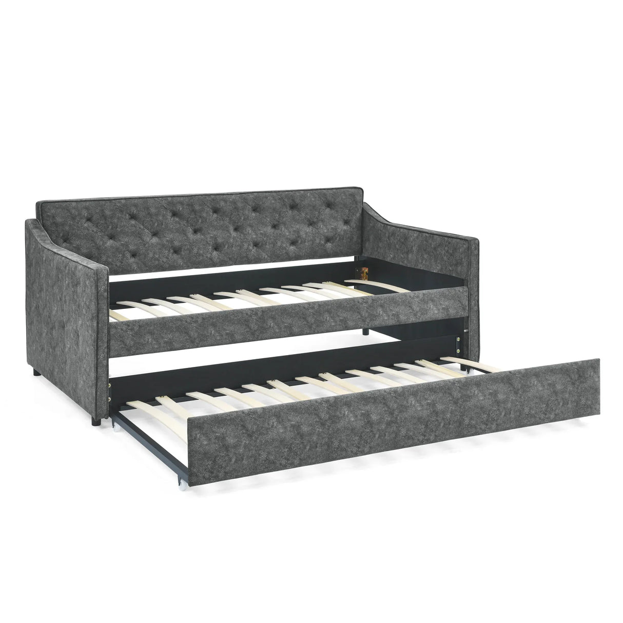 Twin Upholstered Tufted Daybed With Trundle - Omega Lifestyles
