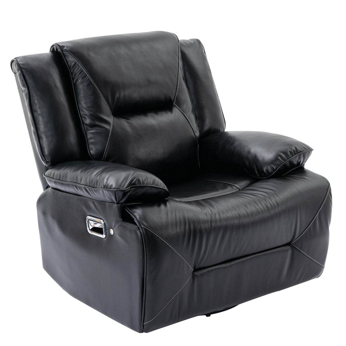 Manual Rocking 360-Degree Swivel Recliner Chair With LED Light