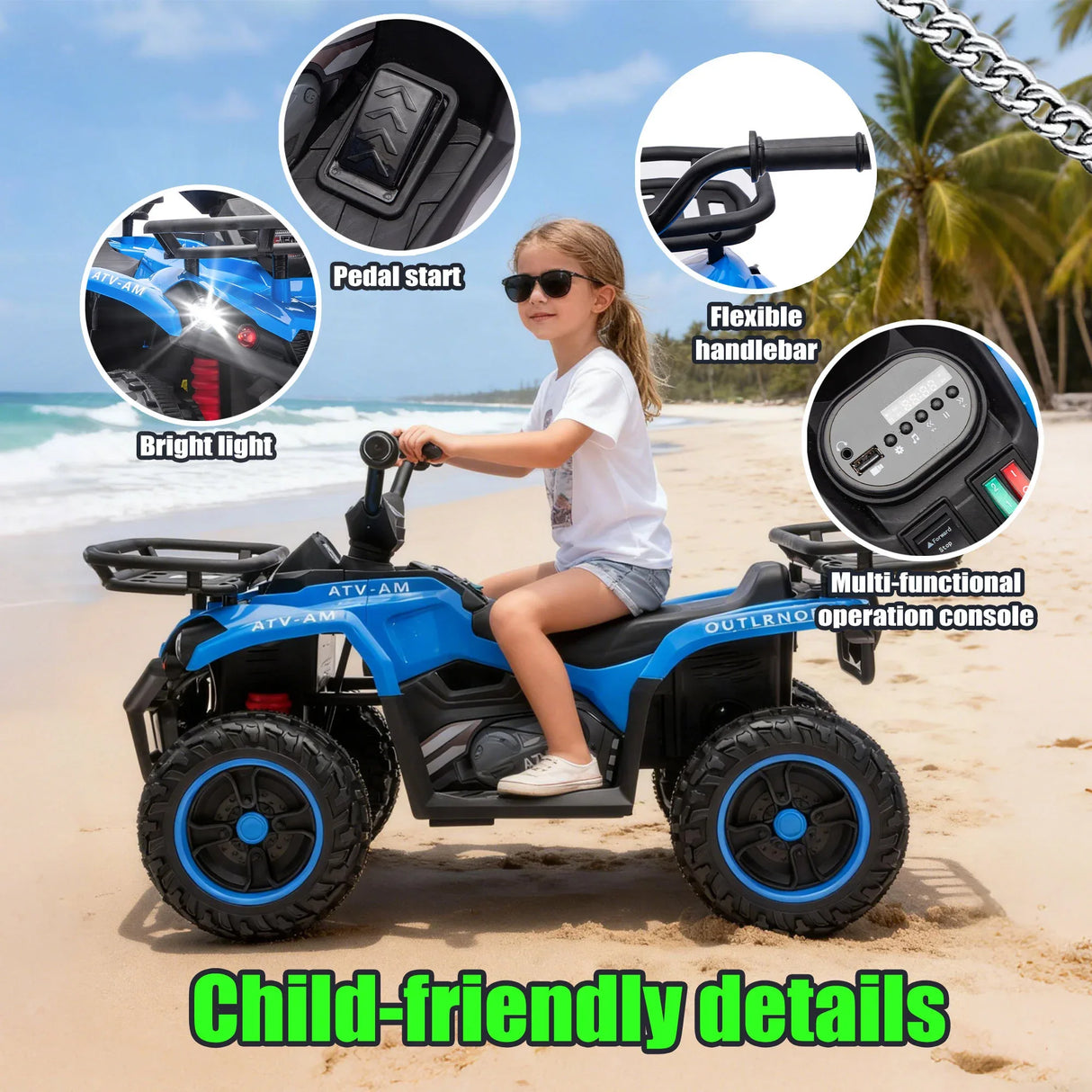 24V High-Power Kids Ride On ATV With Bluetooth - Omega Lifestyles