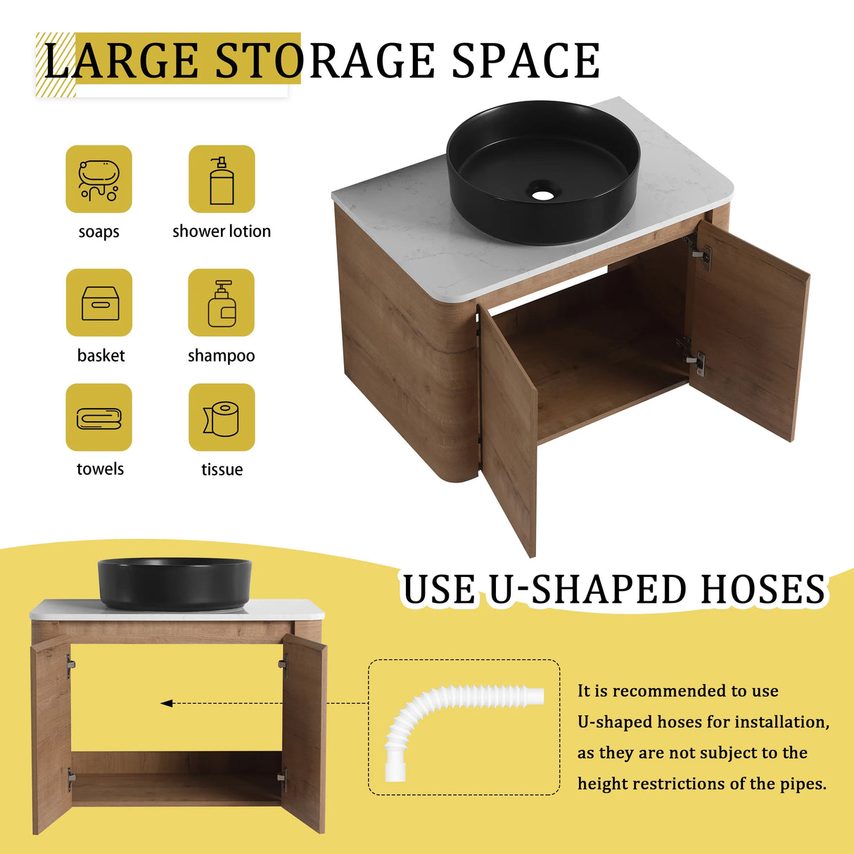 30-Inch Wall-Mounted Bathroom Vanity With Ceramic Sink - Omega Lifestyles