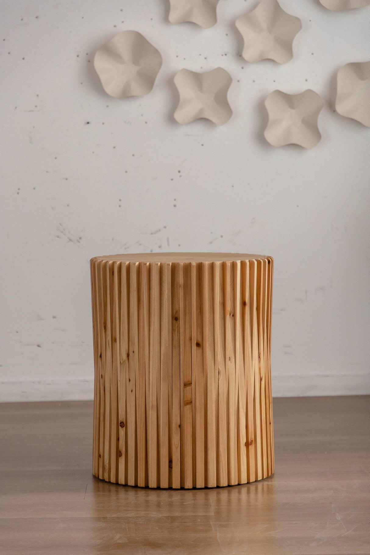 Set of 2 Natural MDF Fir Round Coffee Tables - Omega Lifestyles