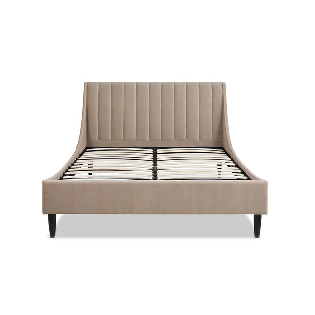 Modern Velvet Upholstered Platform Bed Frame - Omega Lifestyles