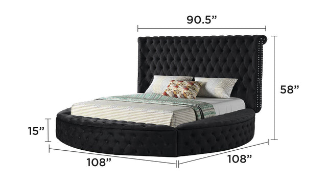 Hazel Queen Velvet Upholstered Wood Storage Bed - Omega Lifestyles