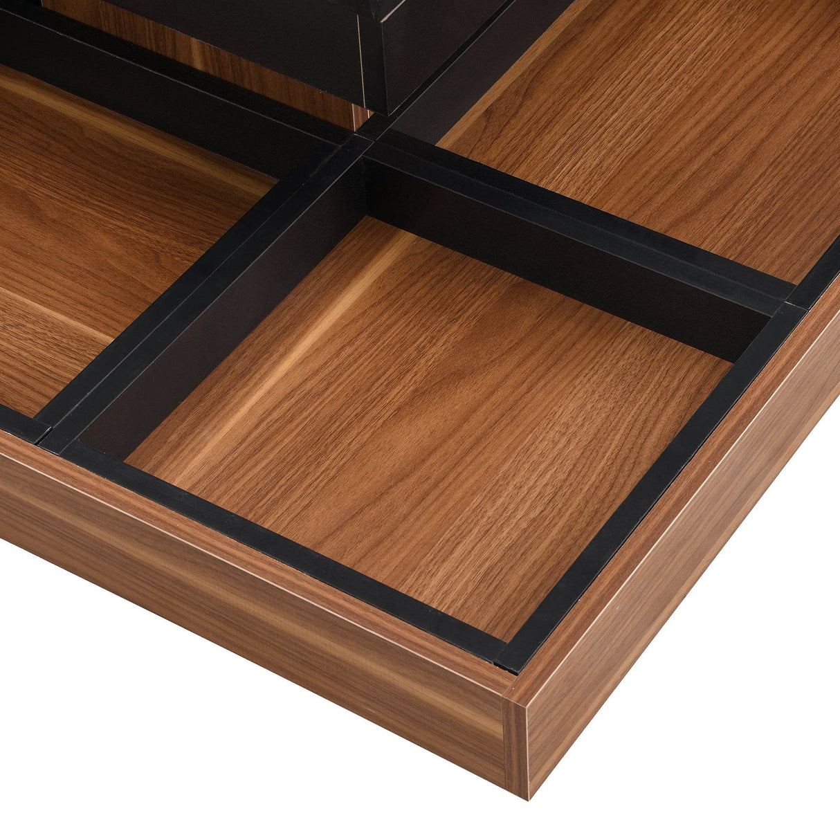Modern Square 360° Rotating Black Walnut Coffee Table - Sleep Galleria