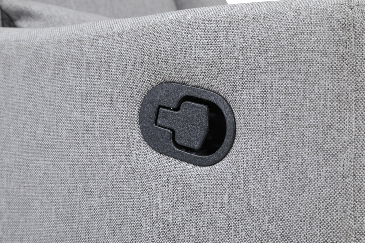 Pronto Grey Polyester Swivel Glider Recliner Chair - Omega Lifestyles