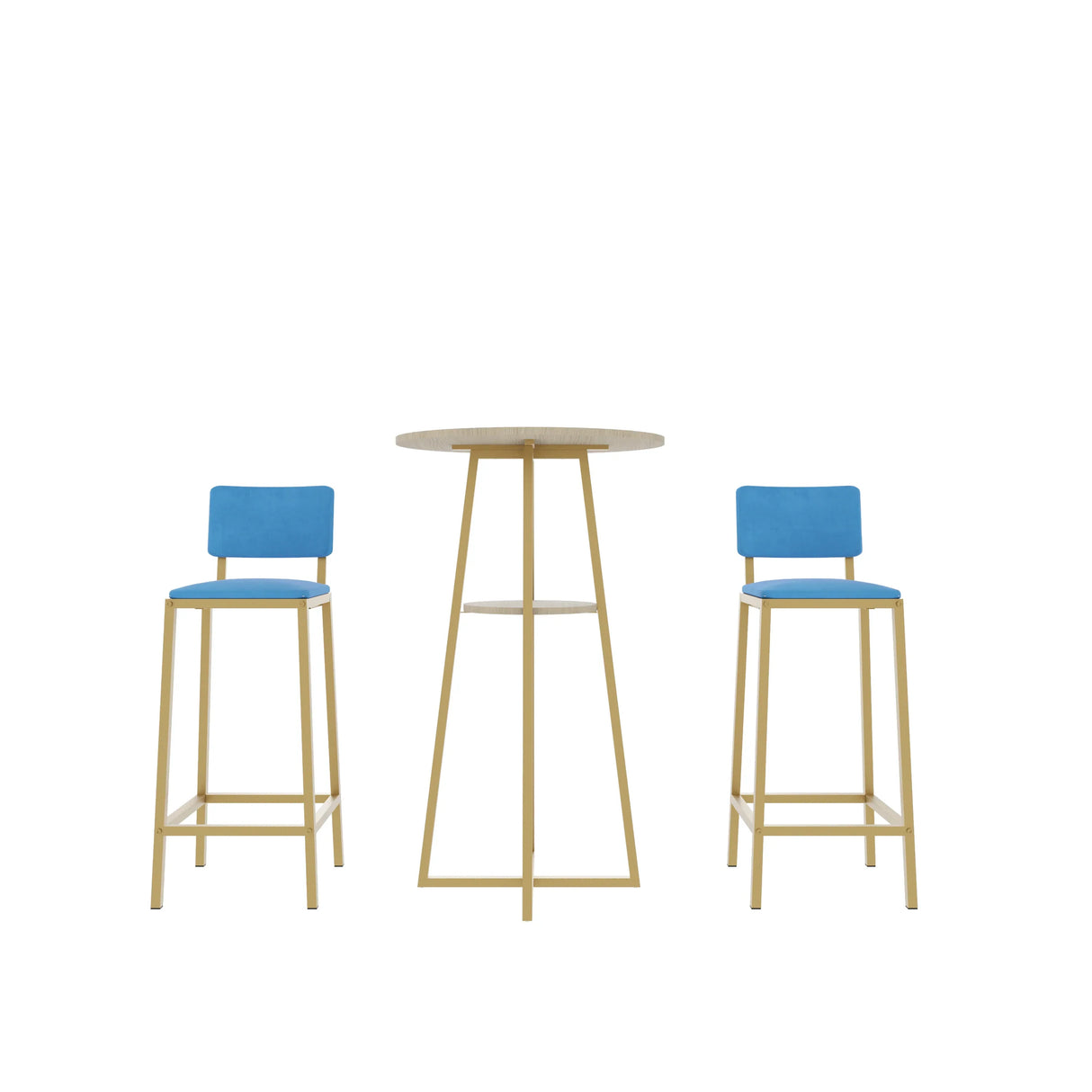 Three Piece Bar Table And Chairs Set With Storage - Omega Lifestyles