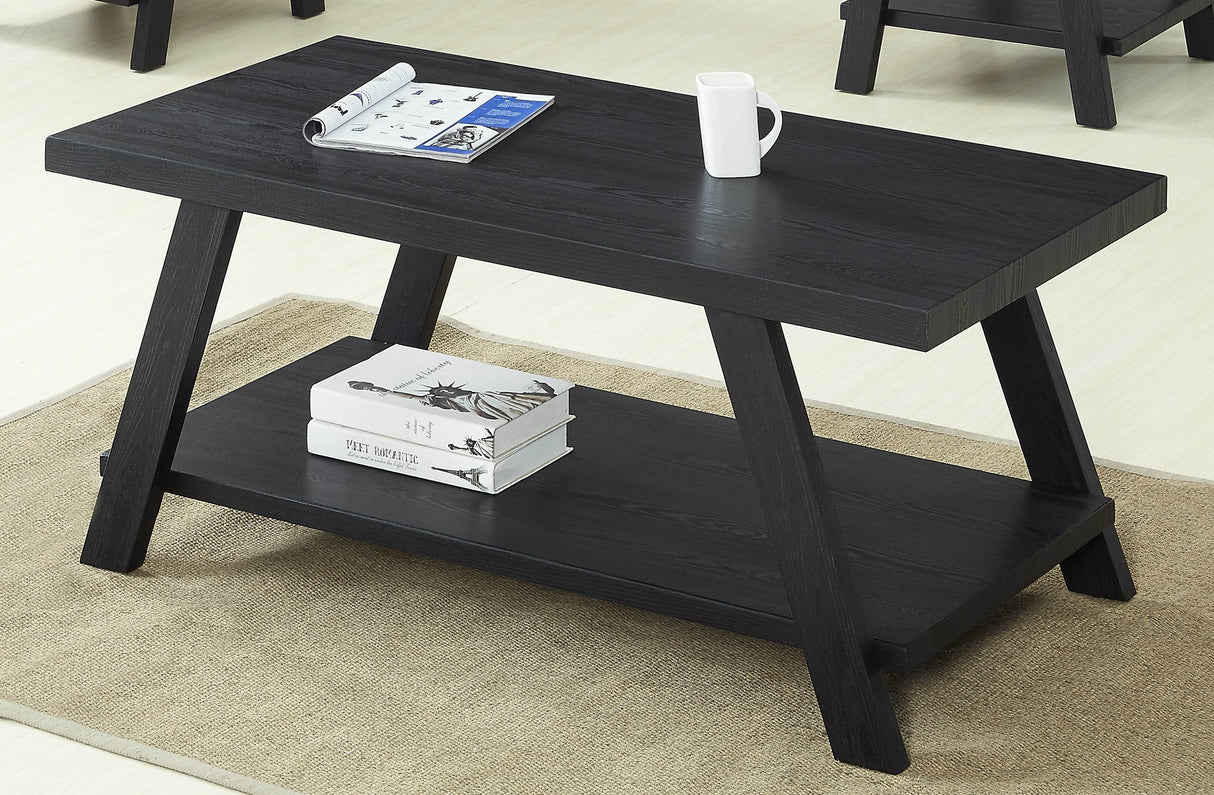 Contemporary Replicated Wood Shelf Coffee And End Table Set - Sleep Galleria