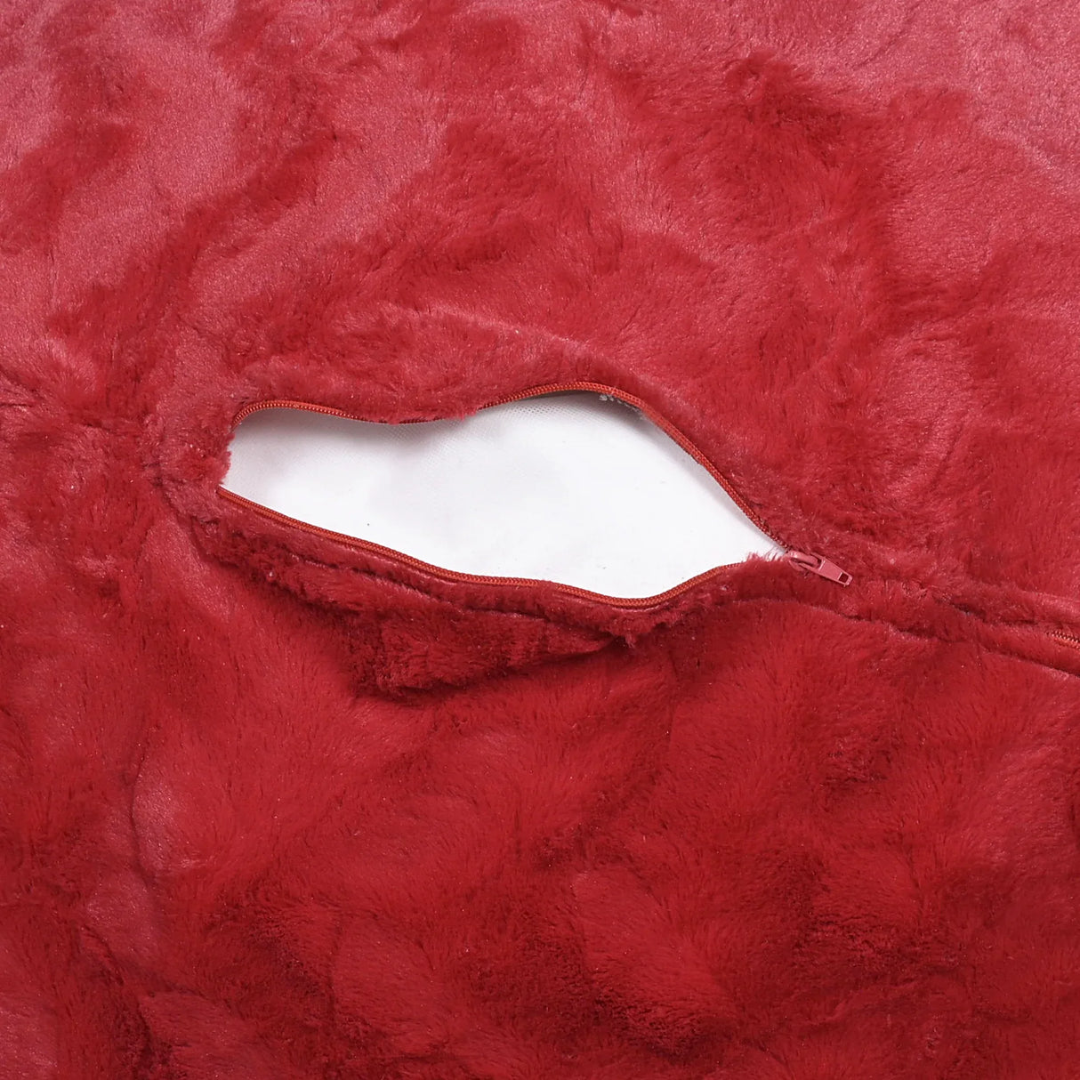 Red Faux Fur Memory Foam Bean Bag Chair - Omega Lifestyles