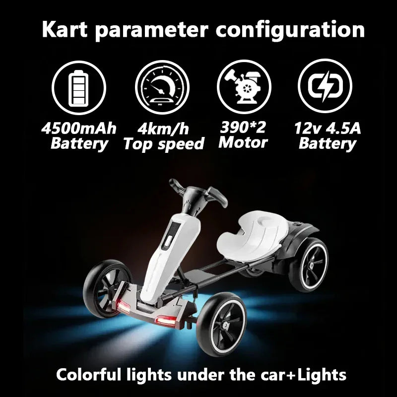 12V Foldable Kids Electric Pedal Go Kart With Adjustable Seat - Omega Lifestyles