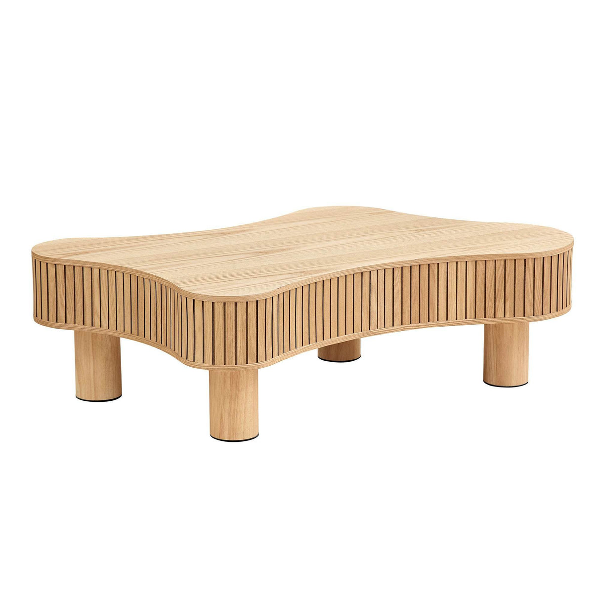 Irregular Shaped Modern Solid Wood Pedestal Coffee Table - Sleep Galleria