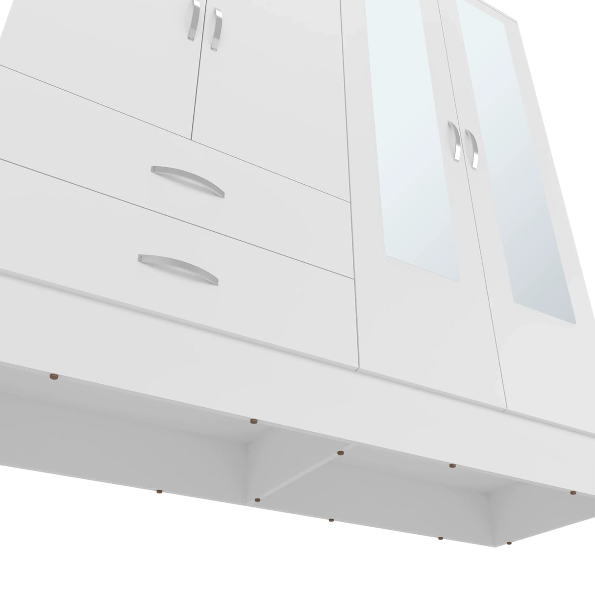 White Engineered Wood 4-Door Wardrobe Armoire - Omega Lifestyles