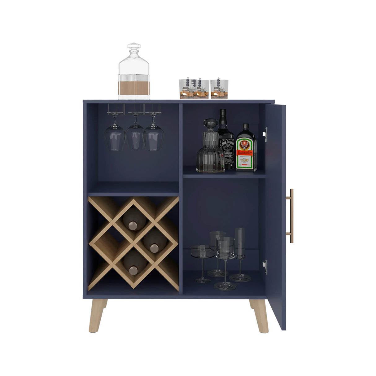 Angela Particle Board Wine Rack Storage Cabinet - Omega Lifestyles