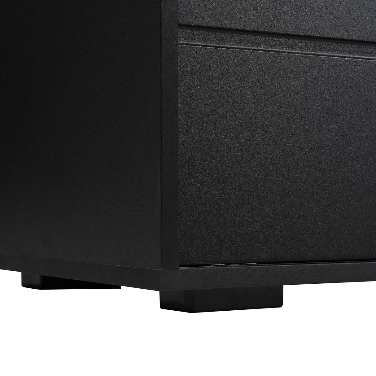 Modern Black TV Stand With LED Light And Storage - Sleep Galleria