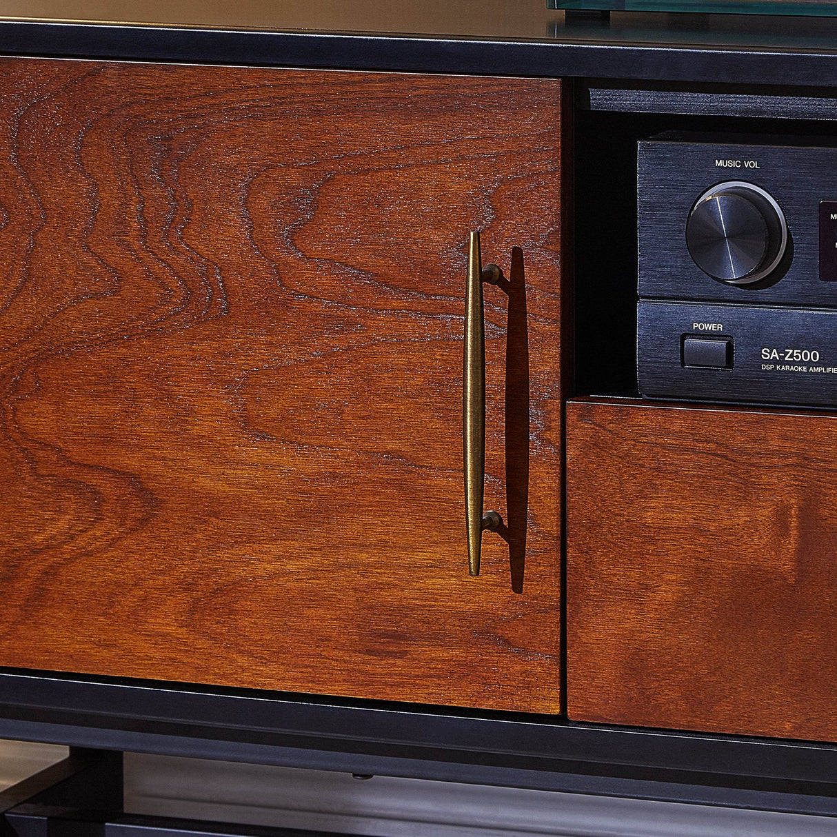 Midcentury Modern Black MDF Media Console Cabinet - Sleep Galleria