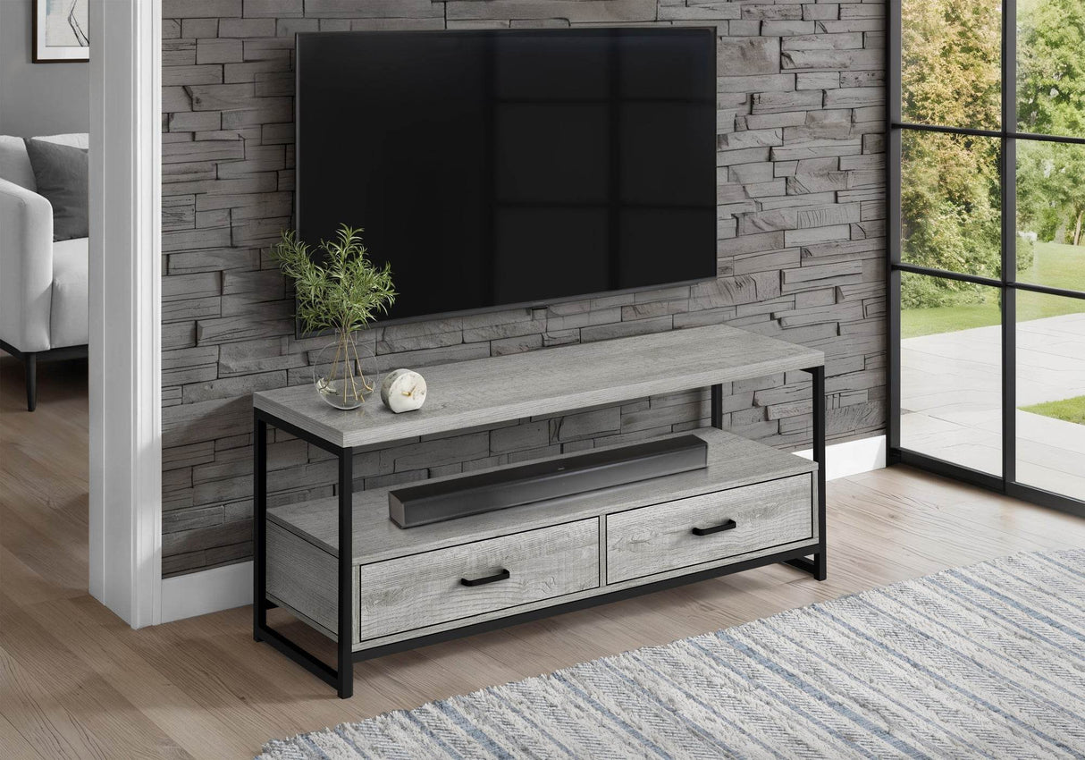 48-Inch Grey Wood-Look TV Stand With Storage Drawers - Sleep Galleria