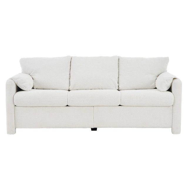Modern Soft Chenille 3-Seater Sofa With Pillow Arms - Omega Lifestyles