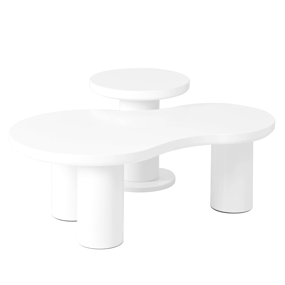 Nesting 2-Piece White MDF Coffee Table Set - Sleep Galleria