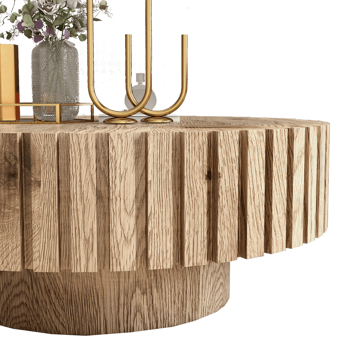 Modern Minimalist Round Wood MDF Coffee Table - Sleep Galleria