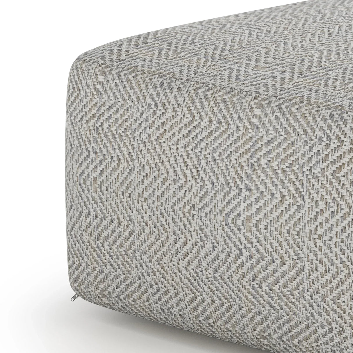 Square Fabric Pouf Ottoman With Polystyrene Bead Filling - Omega Lifestyles