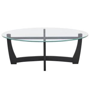 48-Inch Oval Tempered Glass Coffee Table - Sleep Galleria