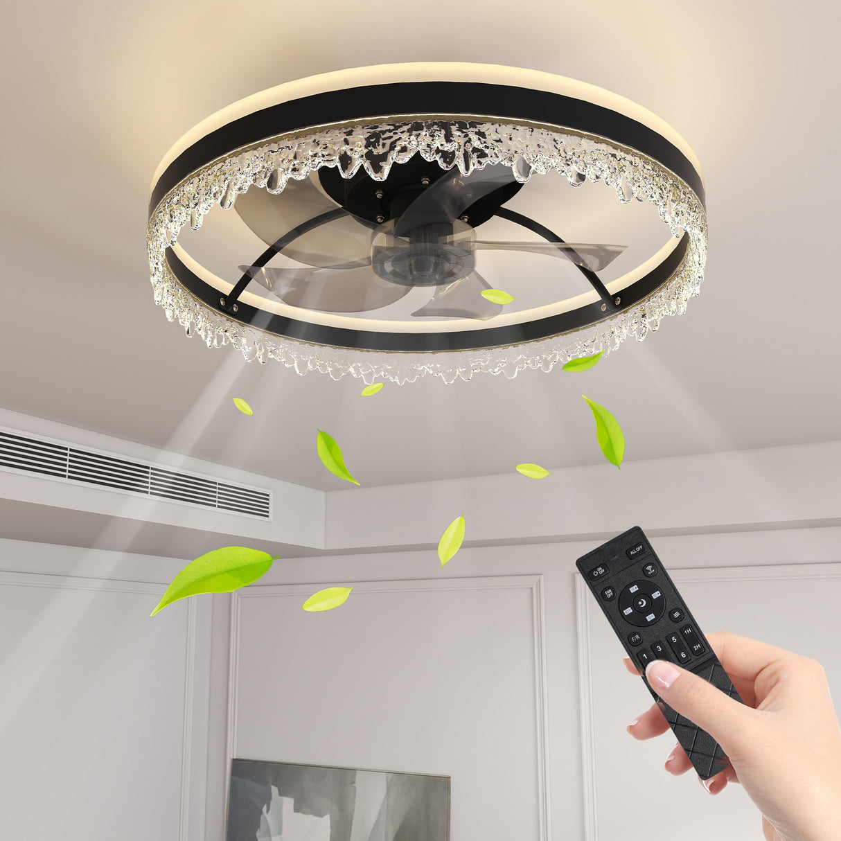 Modern 20-Inch LED Ceiling Fan Light With Remote Control