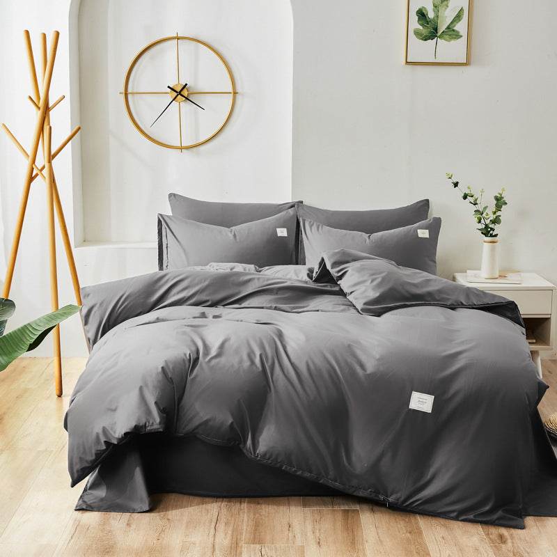 3-Piece Bean Paste Grey Bedding Set With Pillowcase - Sleep Galleria
