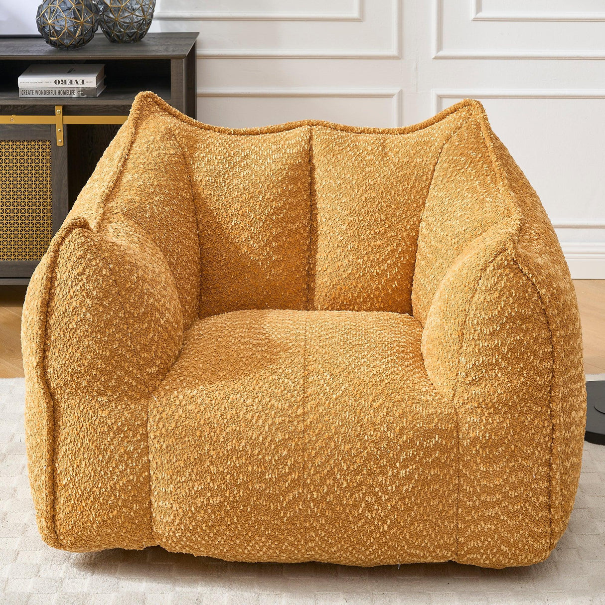 Chenille Foam Bean Bag Chair for Living Room - Omega Lifestyles
