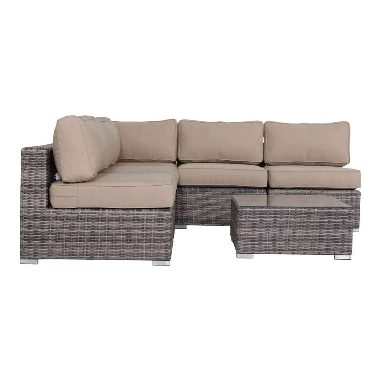 4-Piece Outdoor Wicker Patio Set With Premium Cushions - Omega Lifestyles