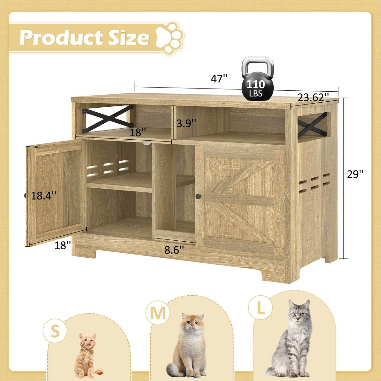 Multifunctional Cat Litter Box Enclosure Furniture - Sleep Galleria