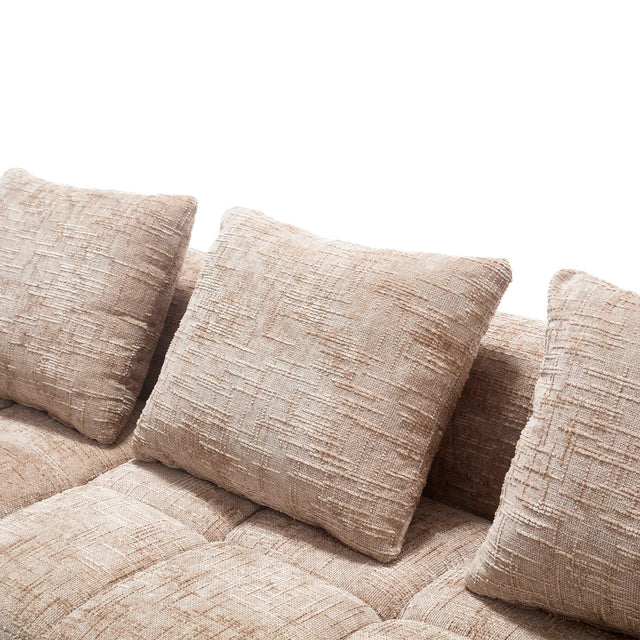 Chenille Modular 3-Seat Sectional Sofa With Side Pockets - Omega Lifestyles