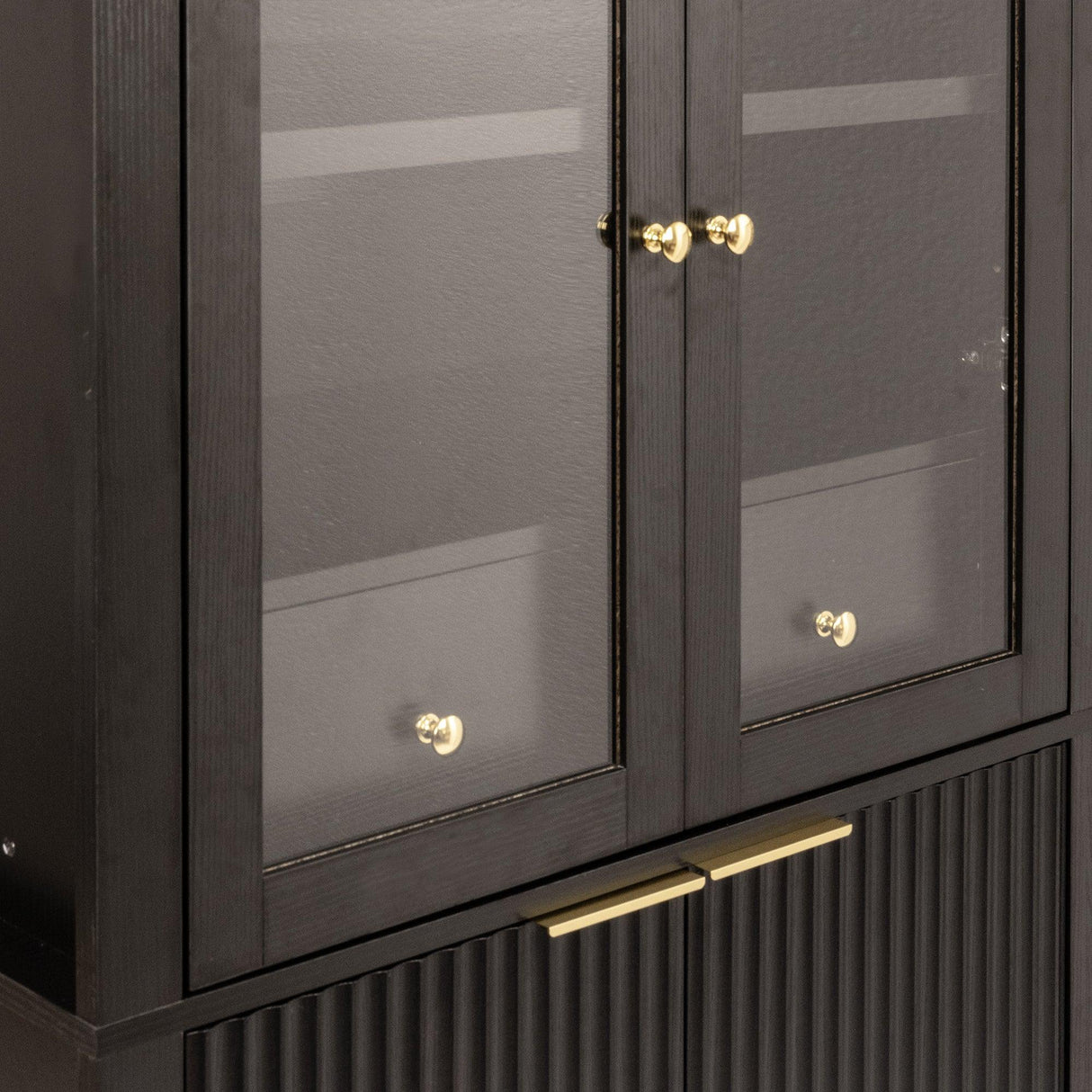 Modern Fluted Tall Arched Adjustable Shelf Pantry Cabinet - Omega Lifestyles