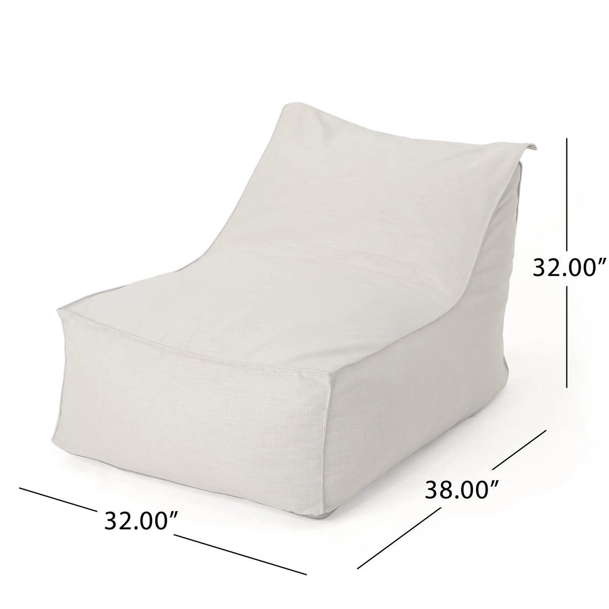 Water Resistant Foam Filled Khaki Bean Bag Chair - Omega Lifestyles