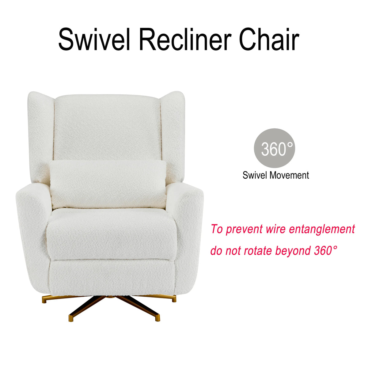 Boucle Upholstered Beige Power Recliner Chair With Swivel - Omega Lifestyles