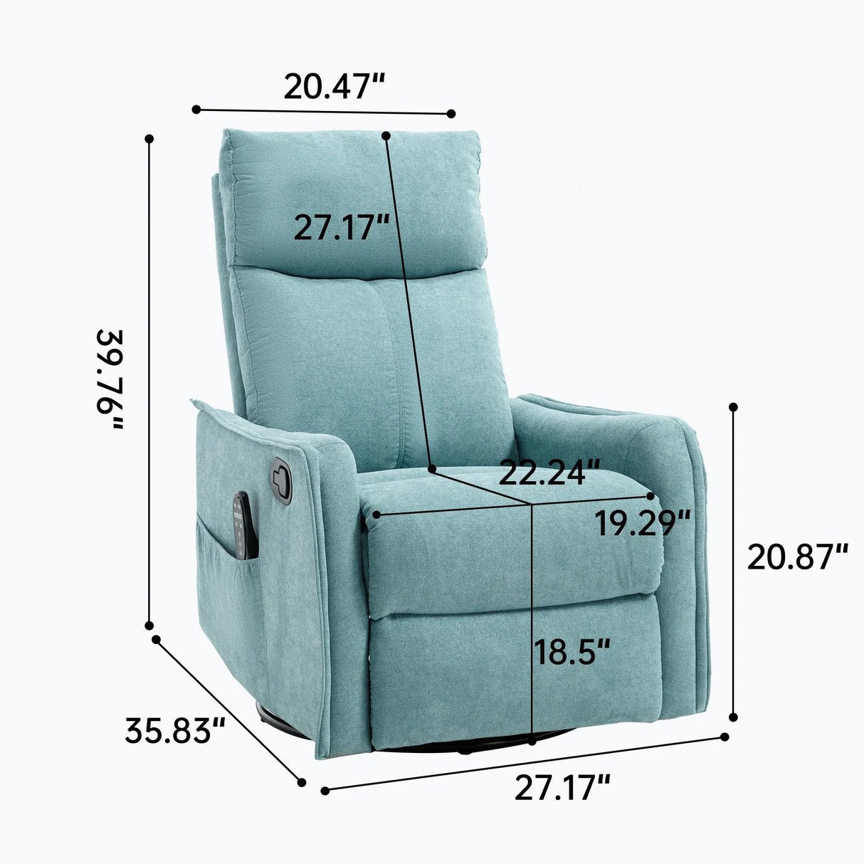 Heat Massage Medium-Firm Manual Recliner Chair - Omega Lifestyles
