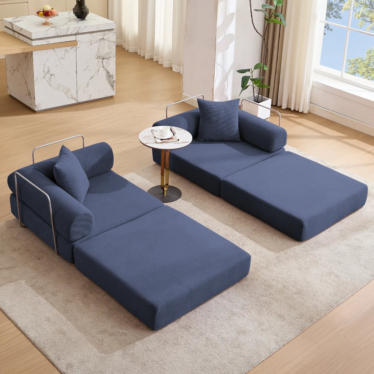 Modular Folding Convertible Corduroy Sofa Bed - Omega Lifestyles