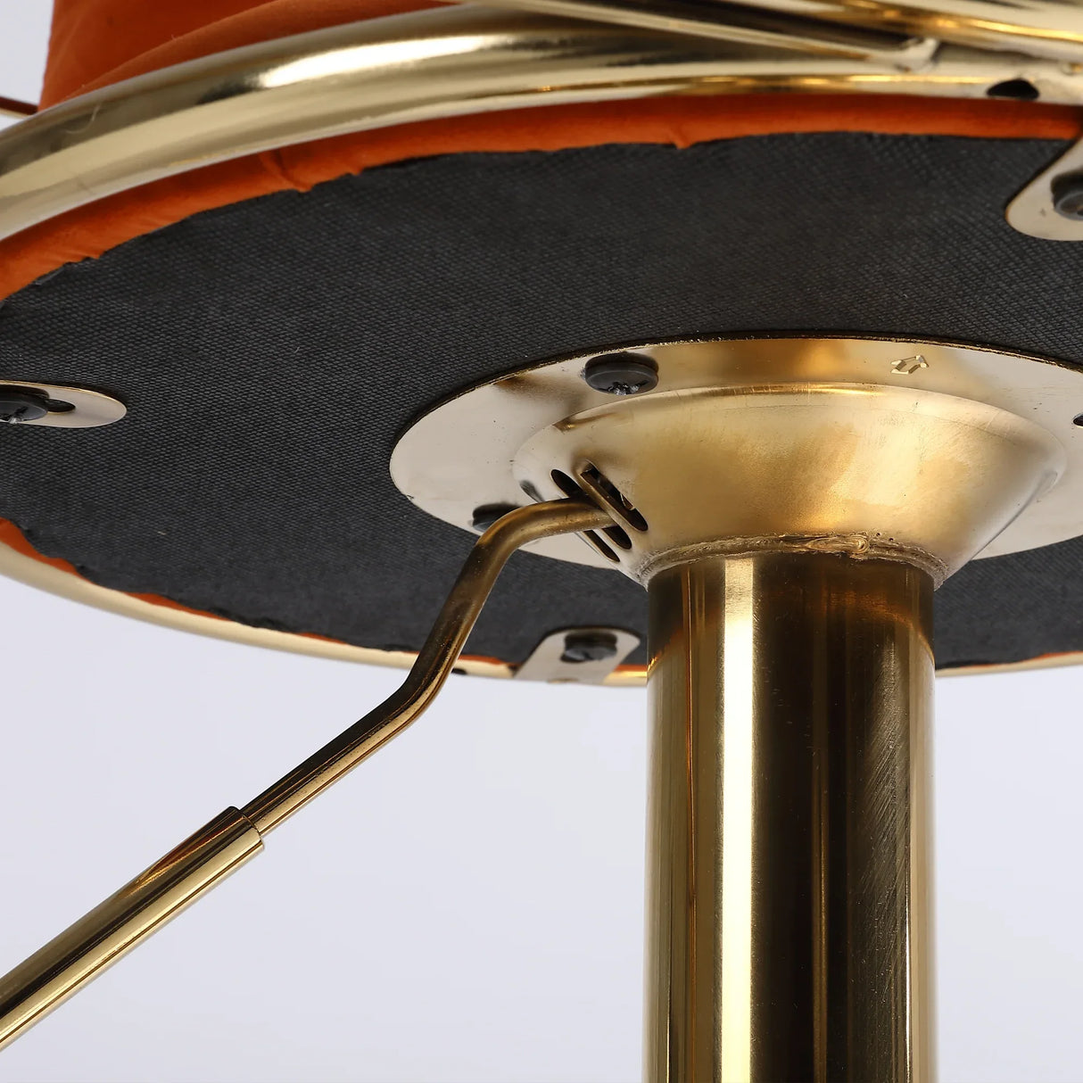 Set of 2 Orange Velvet Adjustable Height Bar Chairs - Omega Lifestyles