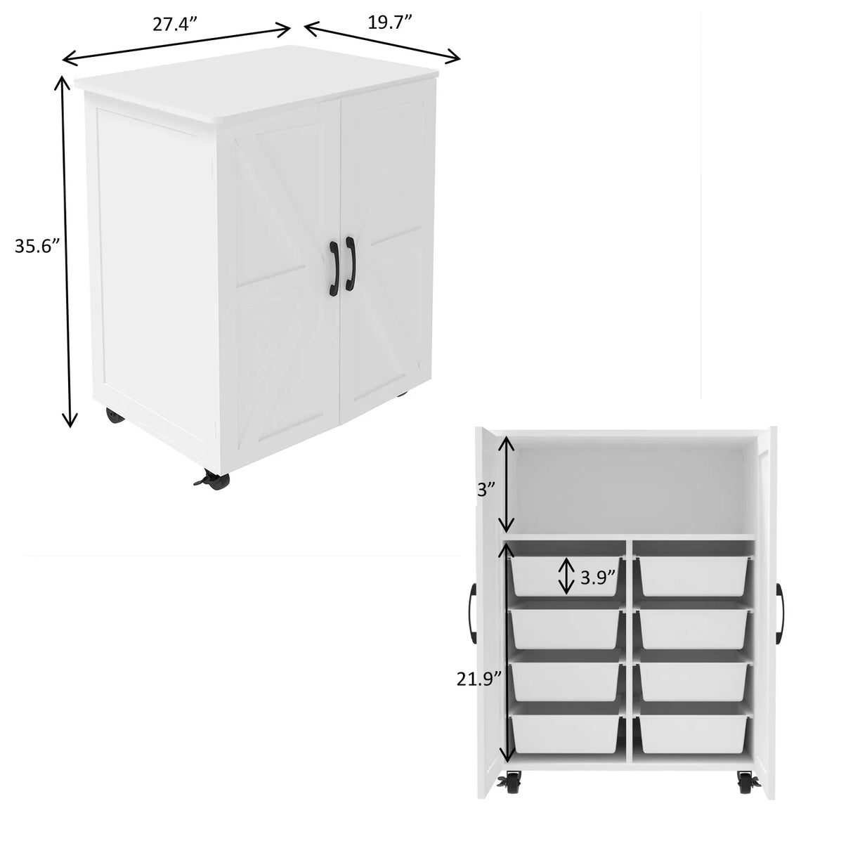 Contemporary White MDF Large Capacity Storage Cabinet - Omega Lifestyles