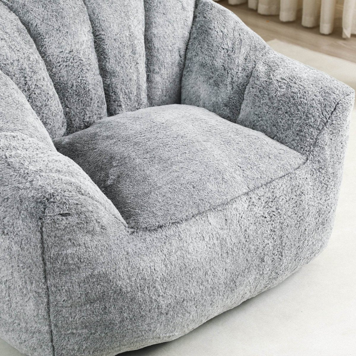 High-Density Foam Faux Fur Beanbag Chair - Sleep Galleria