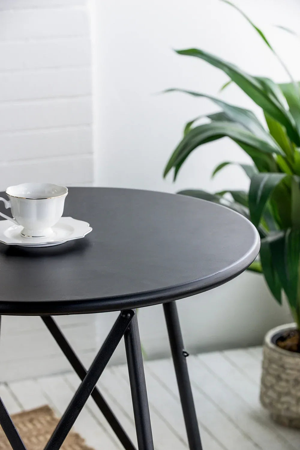 Industrial Black Iron Stowable Side Table With Seating Set - Omega Lifestyles