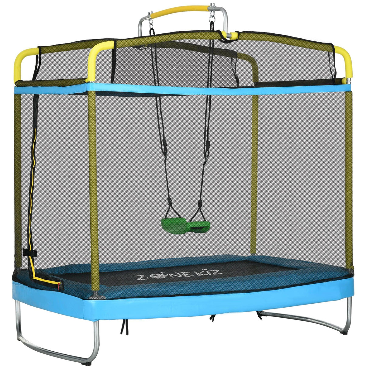3-in-1 Kids Trampoline With Enclosure Swing Gymnastics Bar - Omega Lifestyles