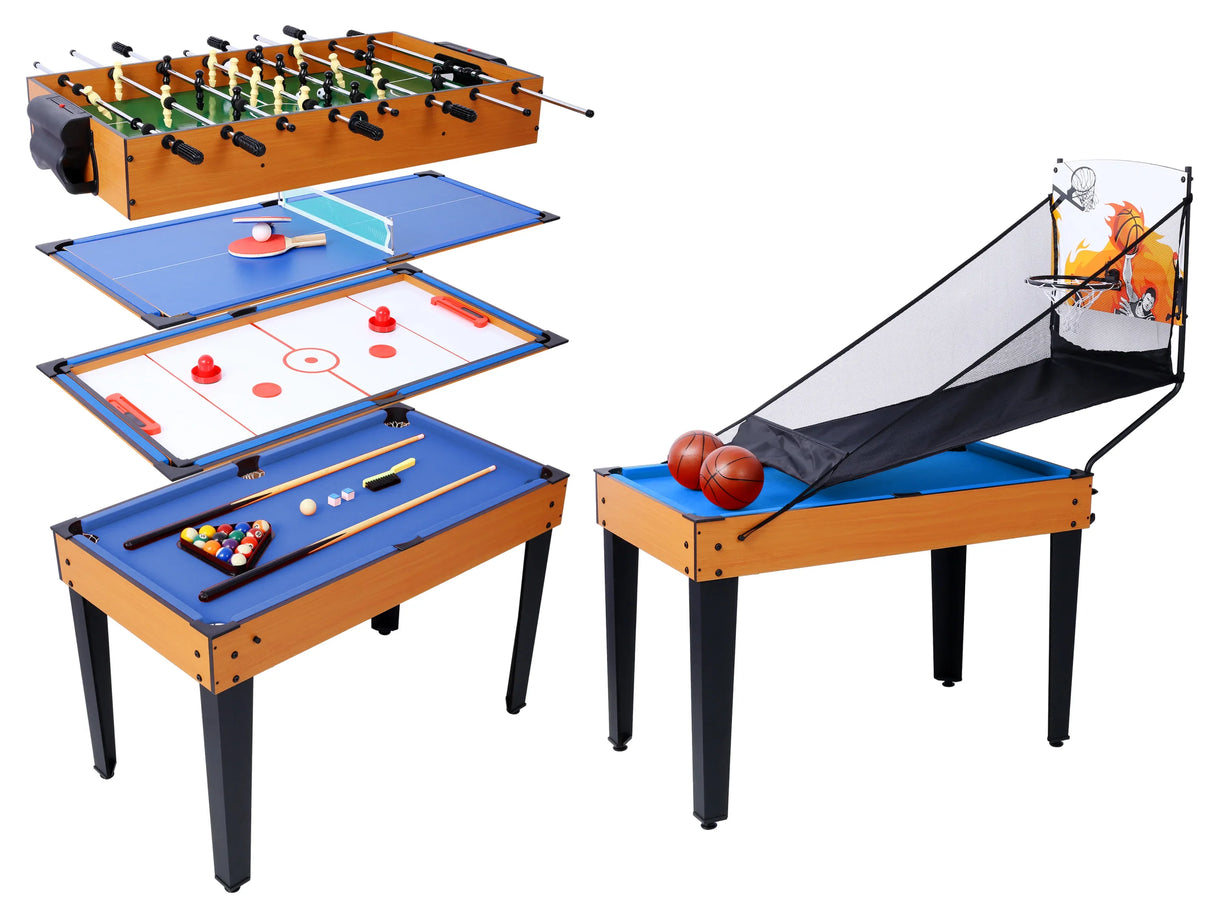 5-In-1 Multi-Game Table With Billiards Foosball Basketball - Omega Lifestyles