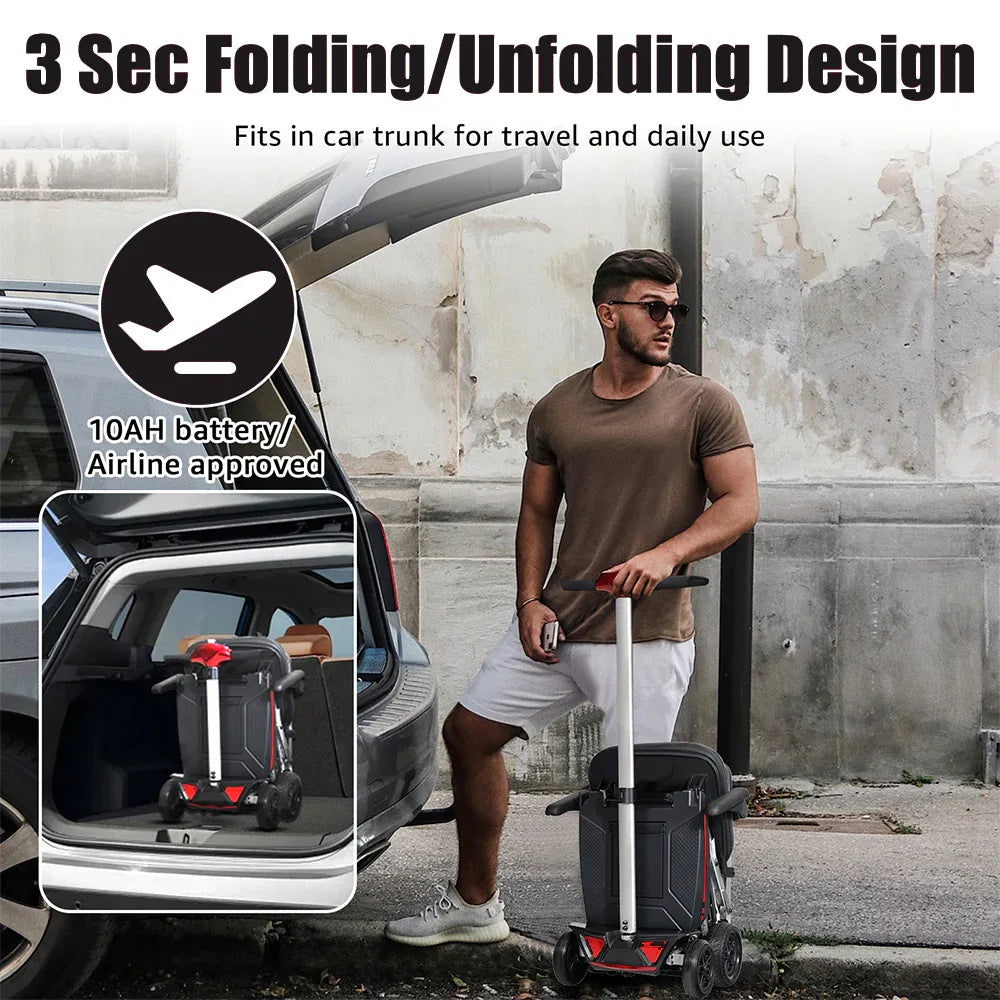 Foldable Lightweight 4-Wheel Manual Mobility Scooter M2020 - Omega Lifestyles