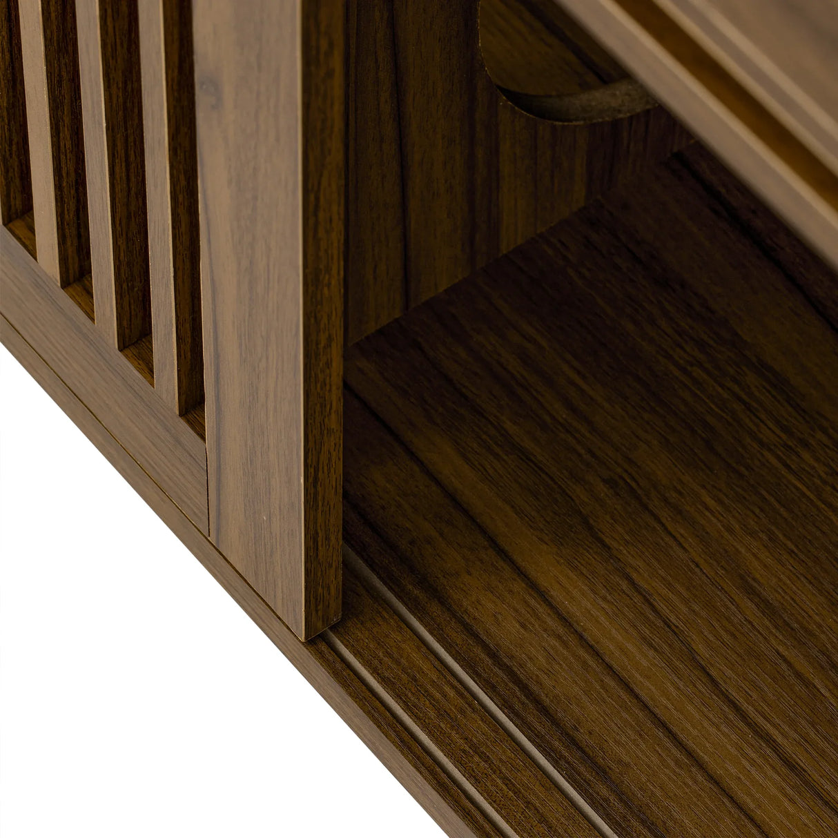 Mid-Century Modern Extendable Walnut Cat Furniture TV Stand - Omega Lifestyles